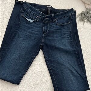 PAIGE Dark Blue Straight Leg Jeans